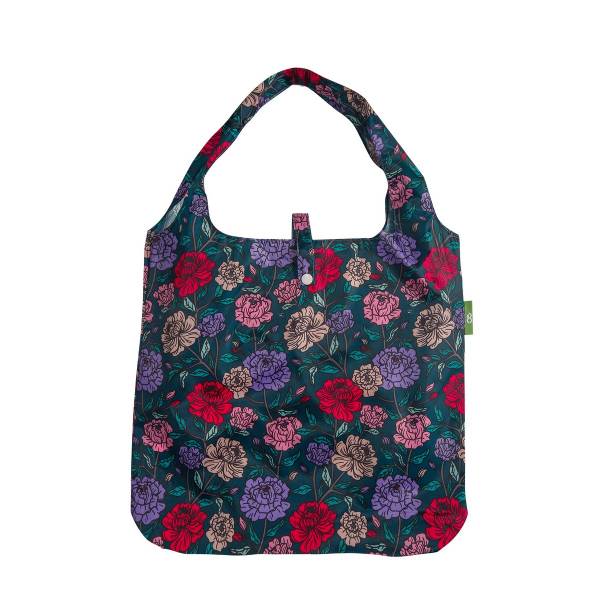 A84 Green Bold Floral Shopper x2