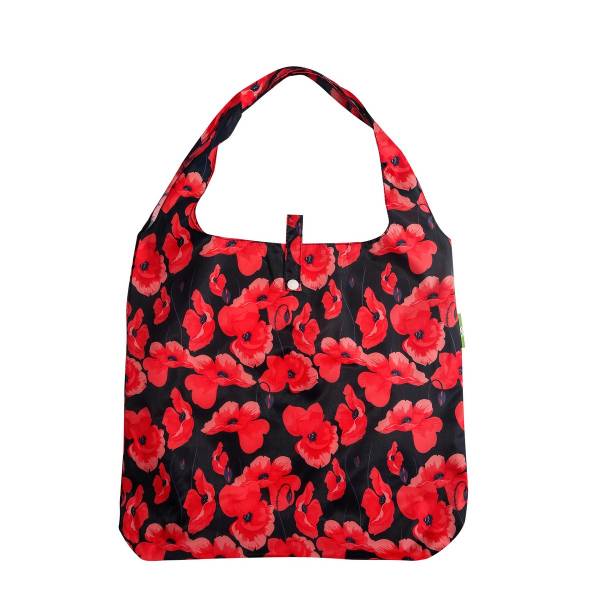 A86 Navy Poppies Shopper x2