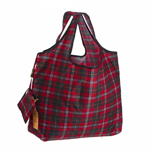 AL12 Dark Tartan Large Shopping Bag x2