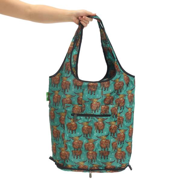 AW02 Teal Highland Cow Shopping Trolley Replacement Bag x2