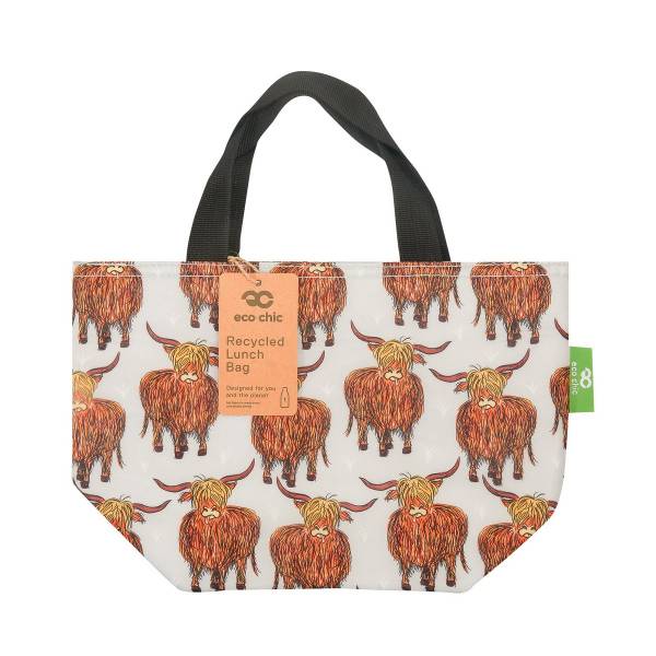 C25 Grey Highland Cow Lunch Bag x2