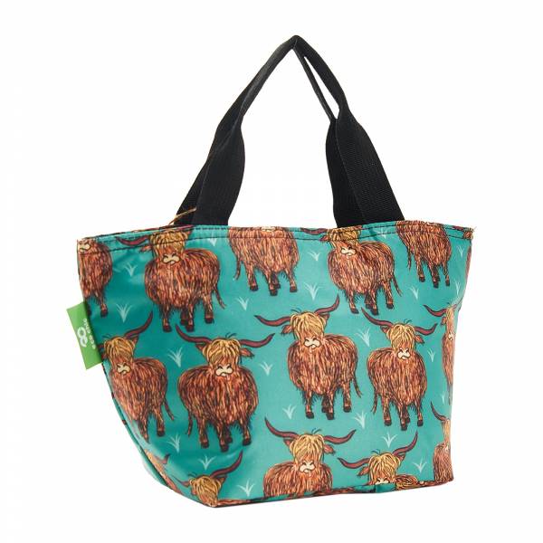 C25 Teal Highland Cow Lunch Bag x2