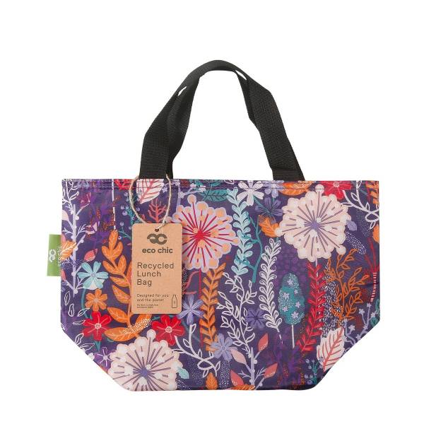 C82 Purple Lush Floral Lunch Bag x2