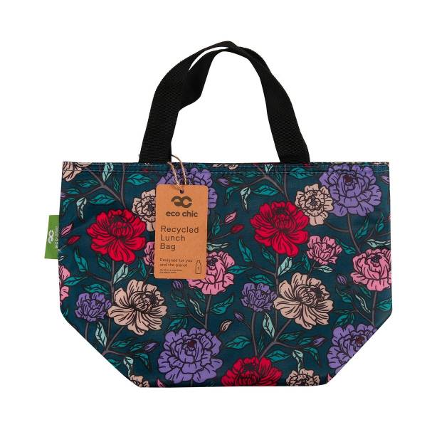 C84 Green Big Bold Floral Lunch Bag x2