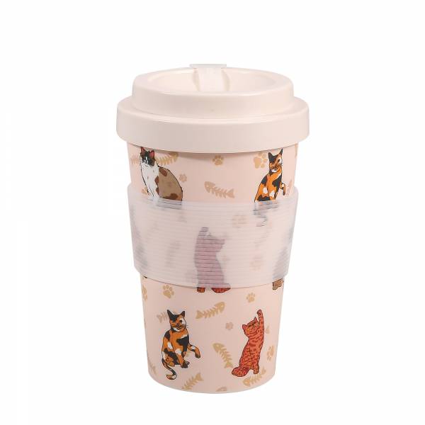 NR87 Beige Beloved Cat Recycled Travel Cup