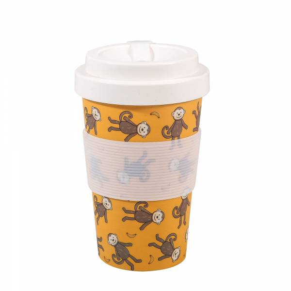 NR90 Mustard Monkeys Recycled Travel Cup