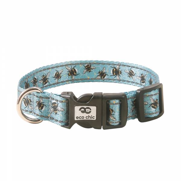 PC02 Blue Bumble Bee Dog Collar Medium 20*355-510mm x2