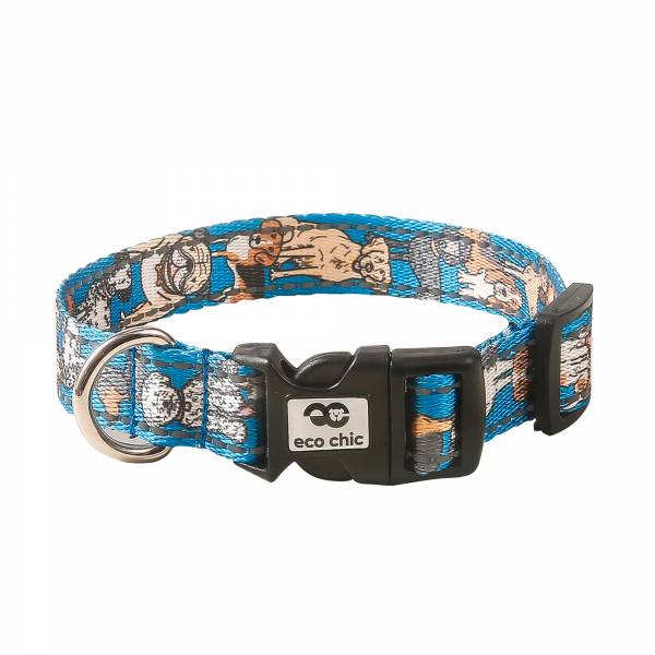 PC03 Blue Dogs Dog Collar Large 25*450-660mm x2