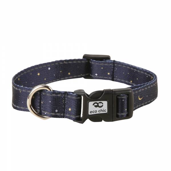 PC79 Navy Stars and Moons Dog Collar Medium20*355-510mm x2