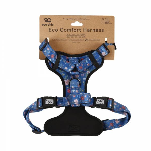 PH61 Navy Floral Dog Harness Large 49-66cm,19.29-25.98in