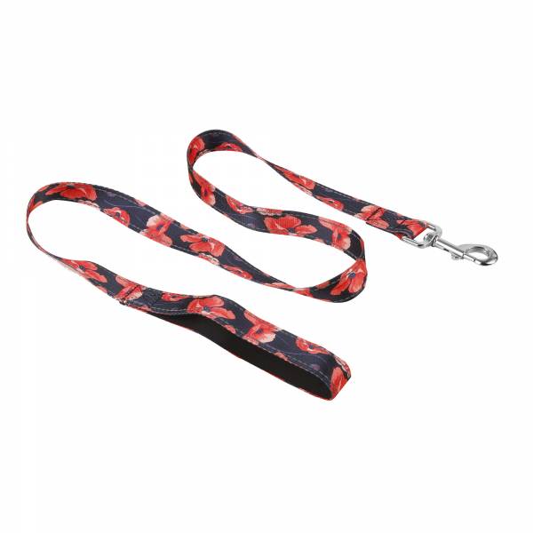 PL56 Navy Poppies Dog Lead Medium/Large120x25mm x2