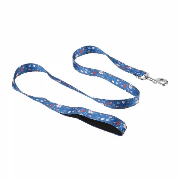 PL61 Navy Floral Dog Lead Medium/Large120x25mm x2