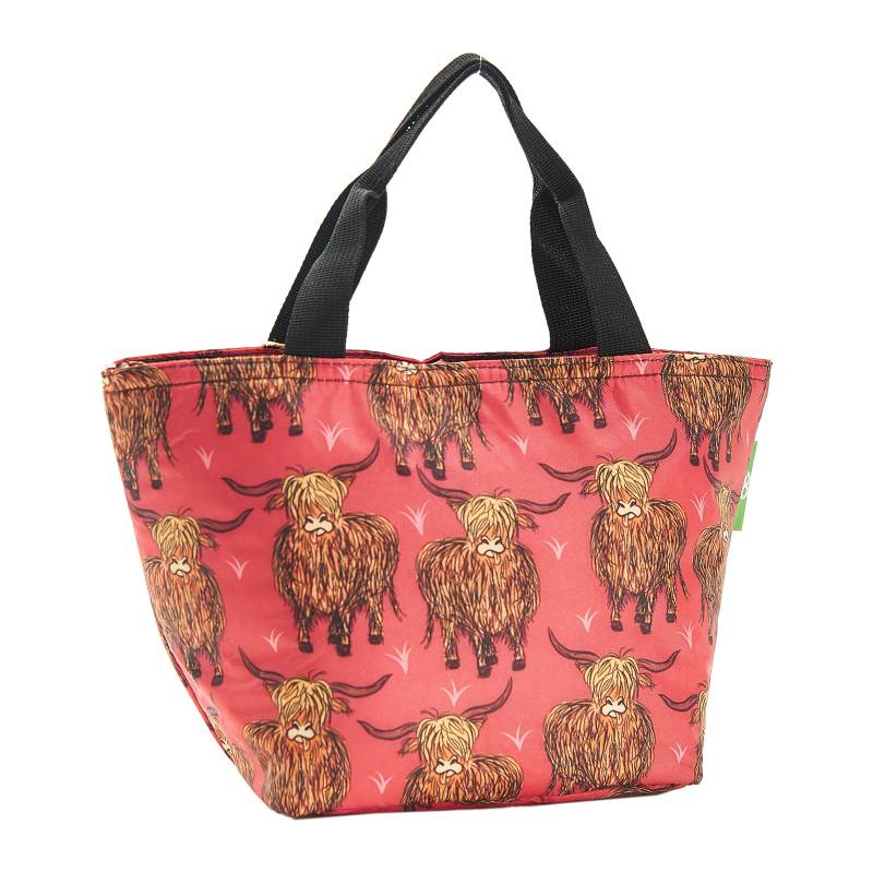 C25 Red Highland Cow Lunch Bag x2